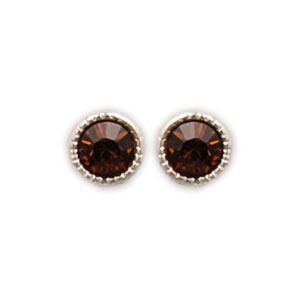 Ohrstecker Kristall 3mm in Smoked Topaz