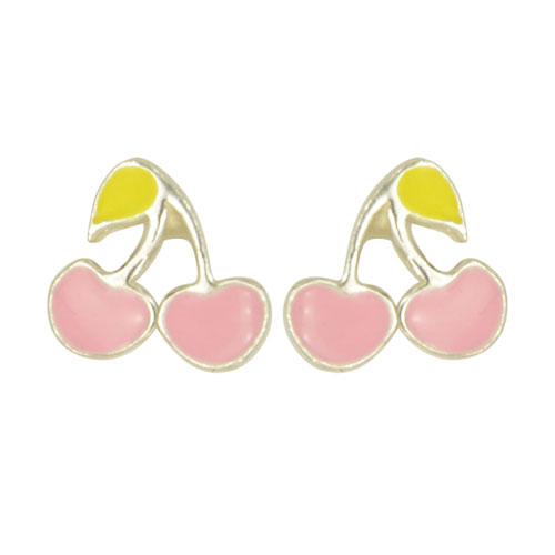 Ohrstecker rosa Kirschen plan 925 Silber