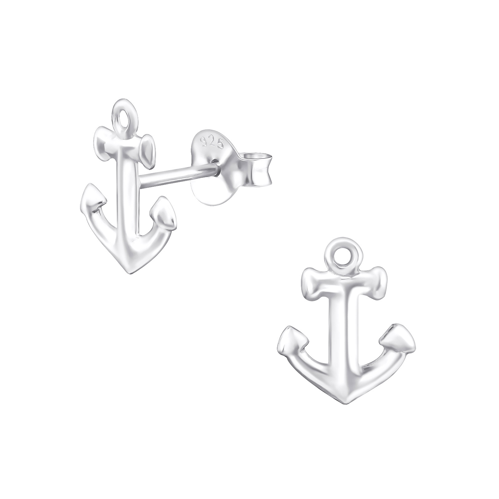 Ohrstecker Anker schlicht 925 Silber