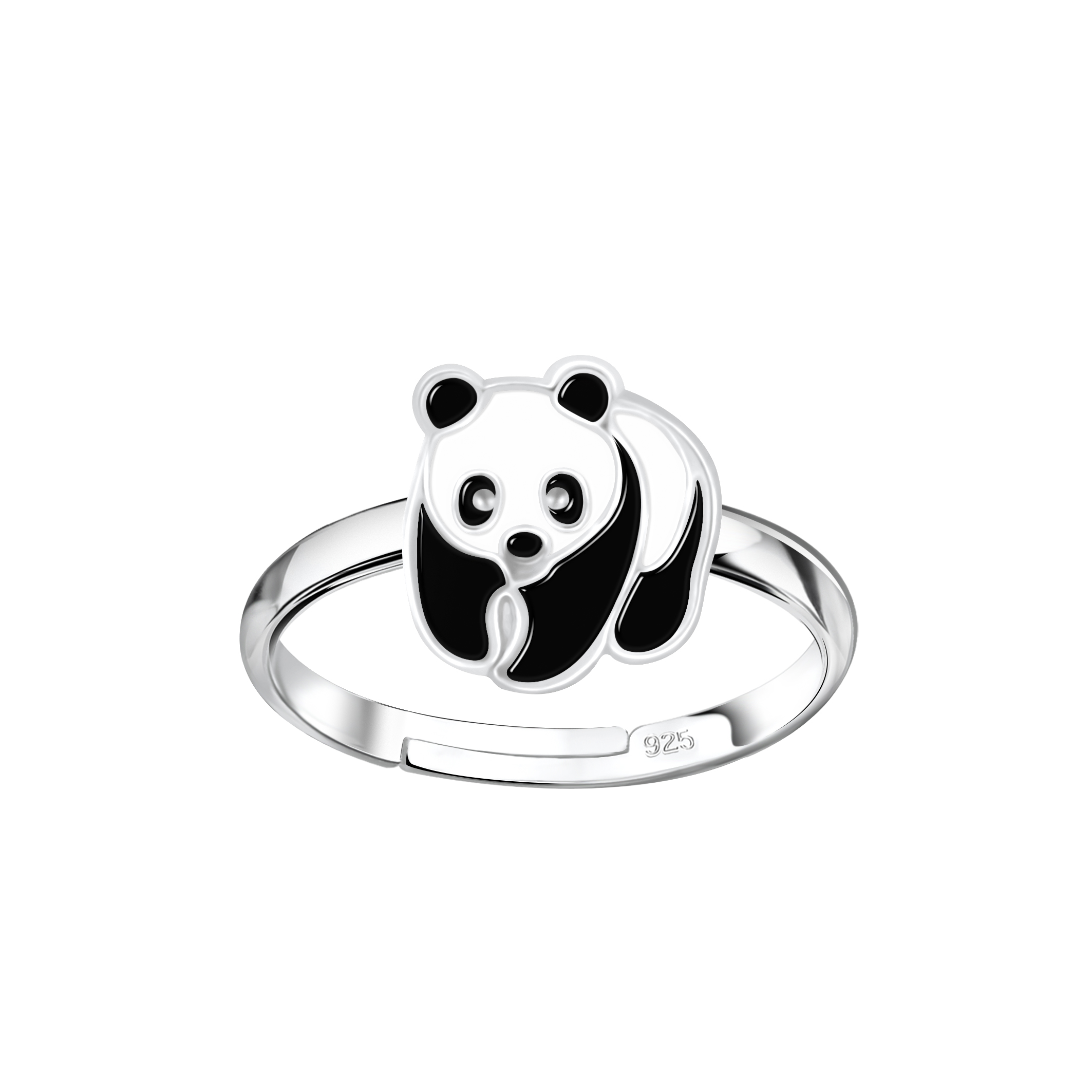 Ring Panda 925 Silber e-coated
