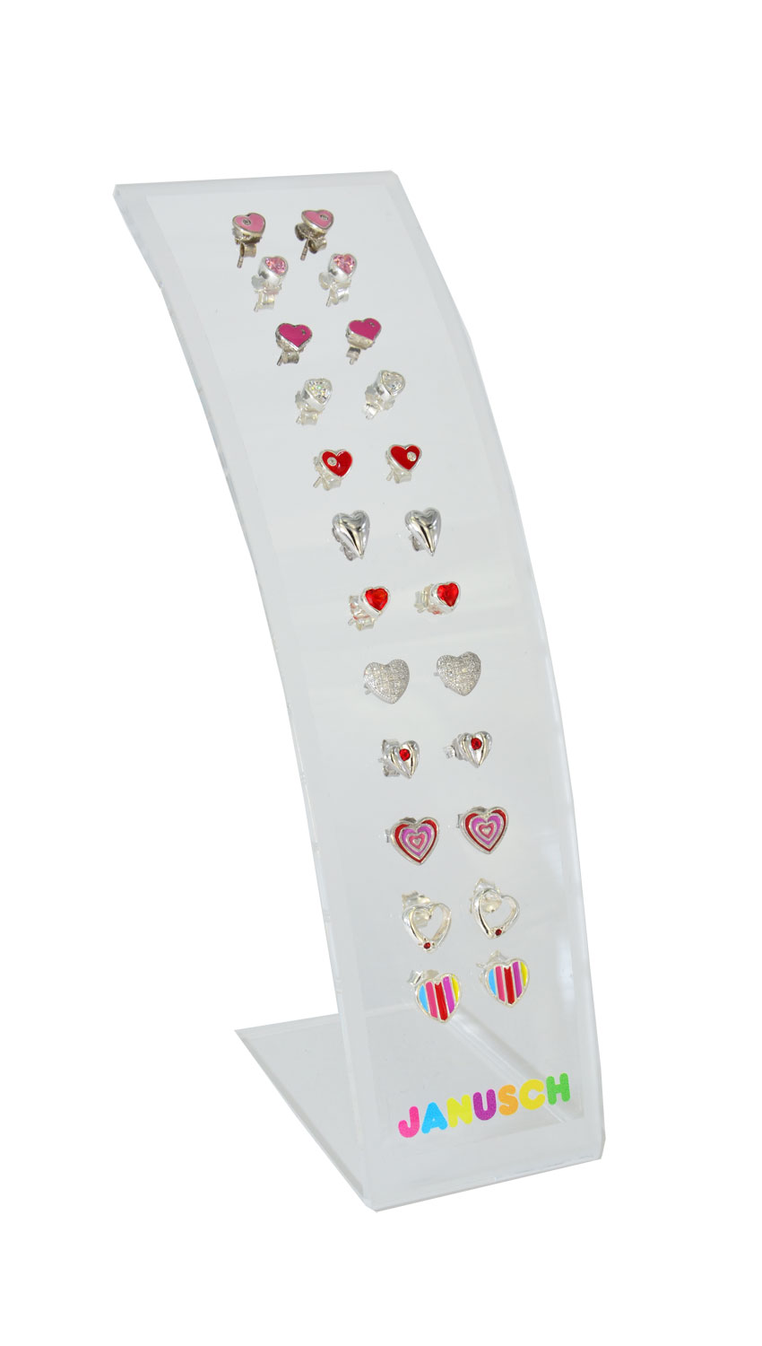 Display Ohrstecker HERZEN 925 Silber 12 Paar