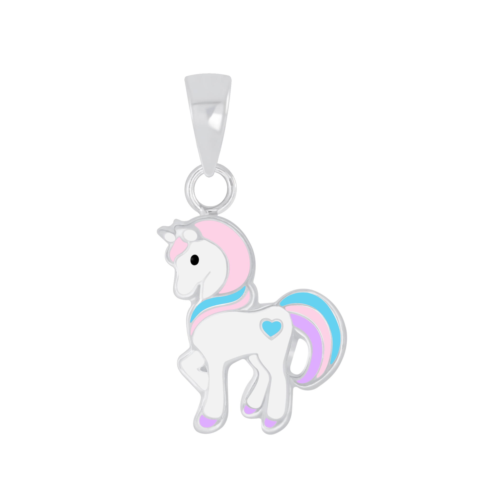 Anhänger Einhorn rosa 925 Silber e-coated