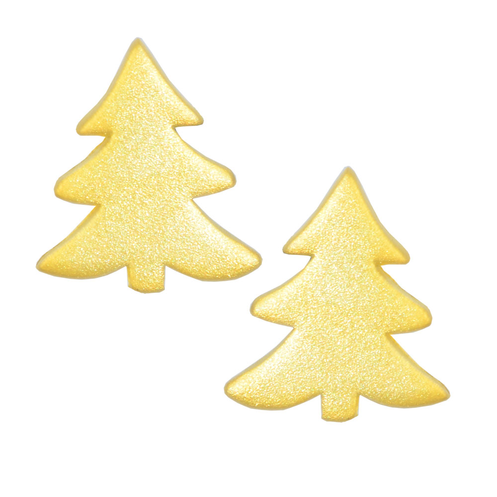 Ohrstecker mattiert vergoldeter Tannenbaum 925 Silber