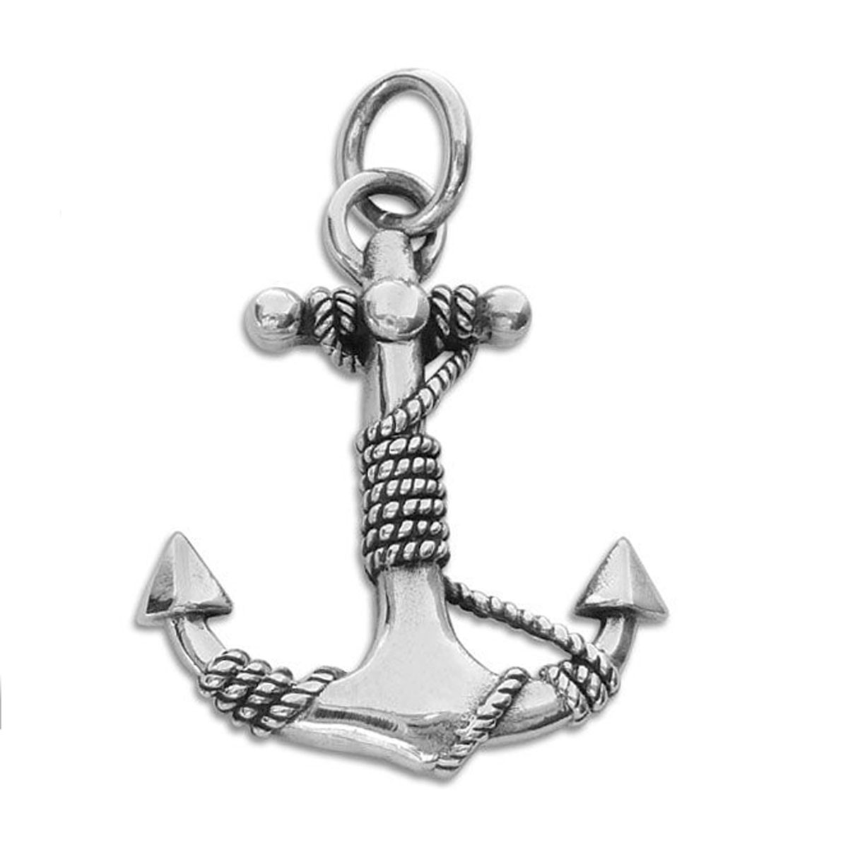 Anhänger Anker groß 925 Silber e-coated