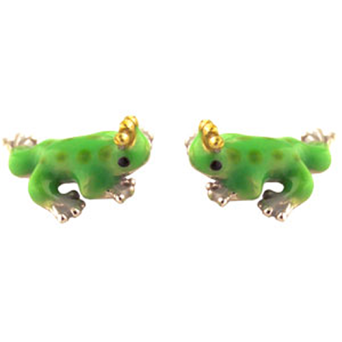 Frosch Ohrstecker grün 925 Silber