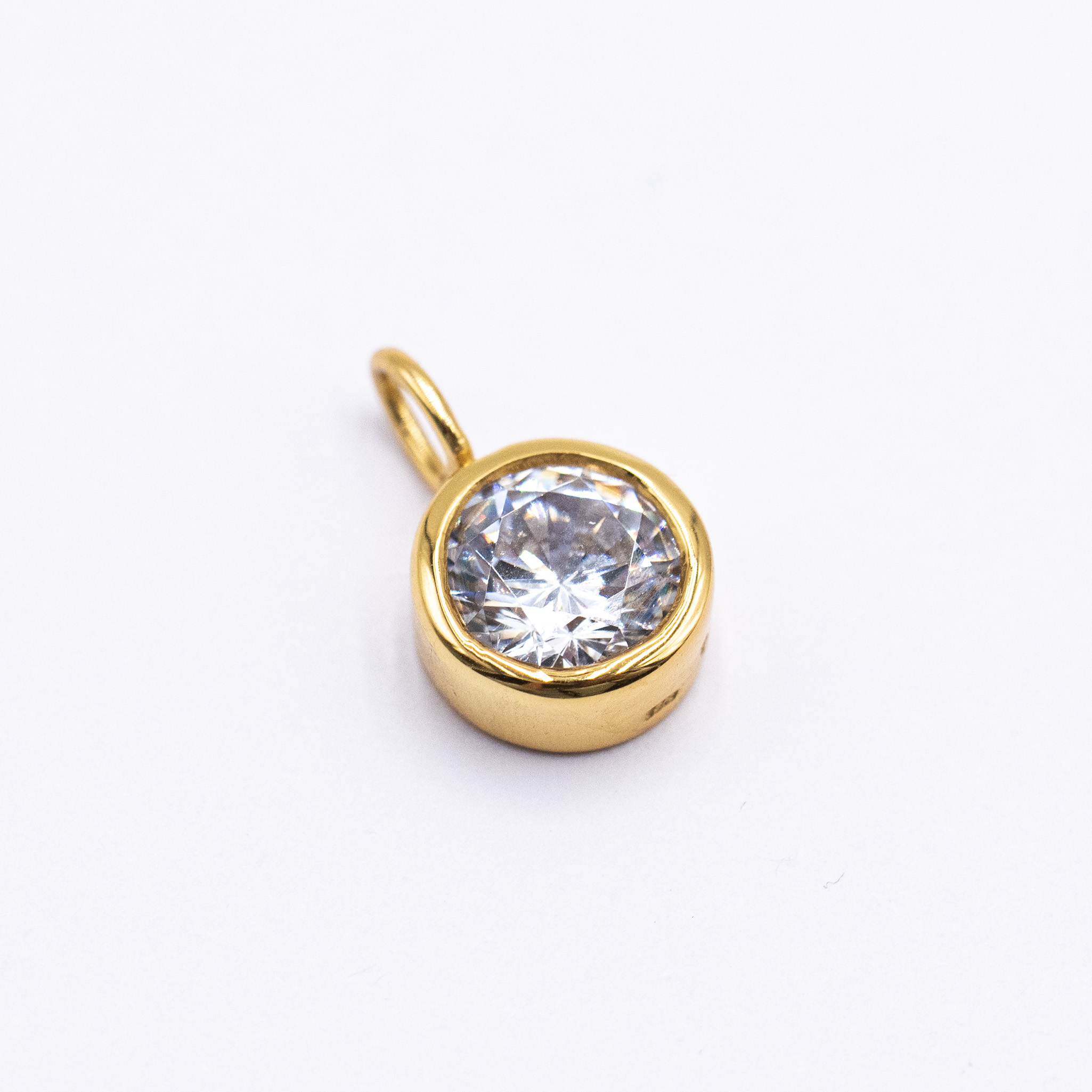 Anhänger Kristall 10 mm 925 Silber vergoldet