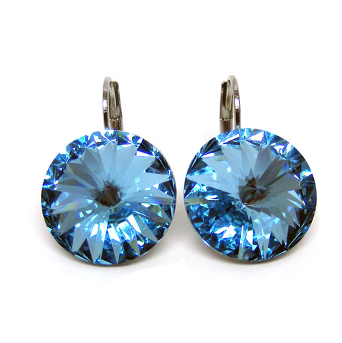 Ohrhänger Kristall 12 mm in Aquamarine