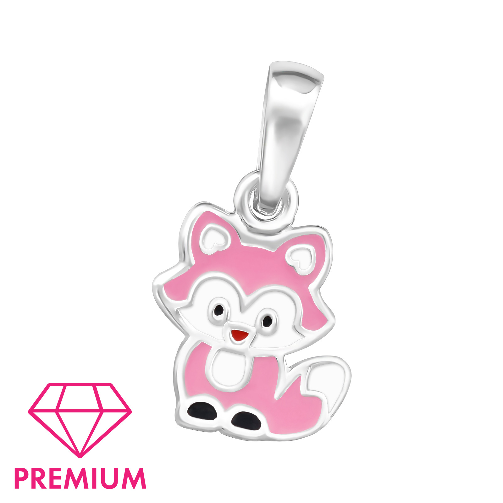 Anhänger Füchschen rosa PREMIUM 925 Silber e-coated