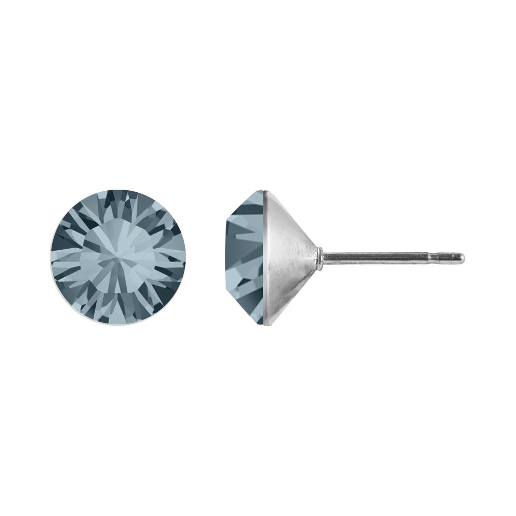 Ohrstecker Kristall 6mm in smoke Indian Sapphire