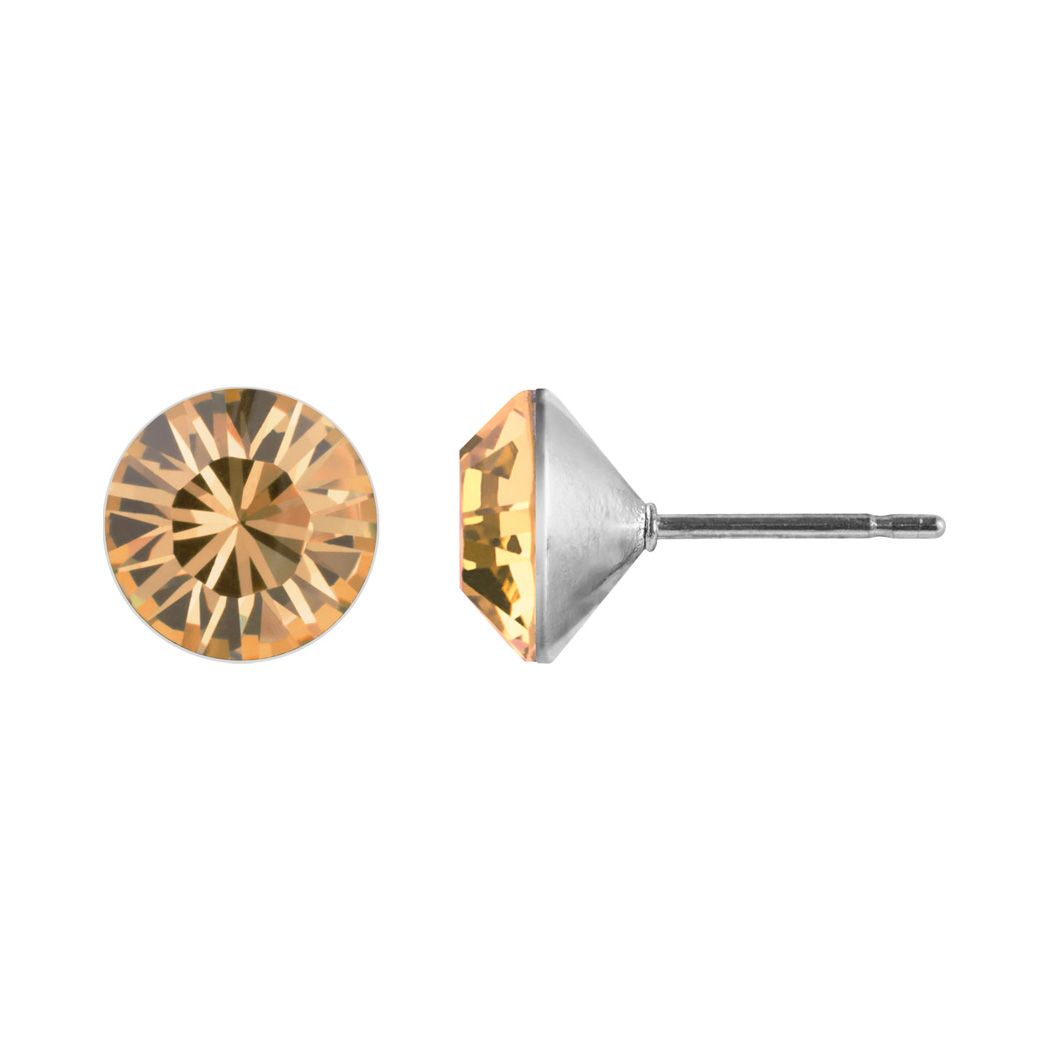 Ohrstecker Kristall 6mm in Light GOLD QUARTZ