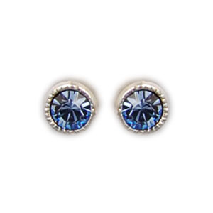 Ohrstecker Kristall 3mm in Light Sapphire