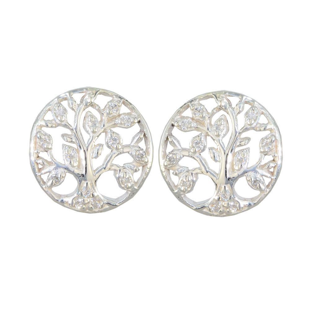Ohrstecker Tree of Life CCZs 925 Silber