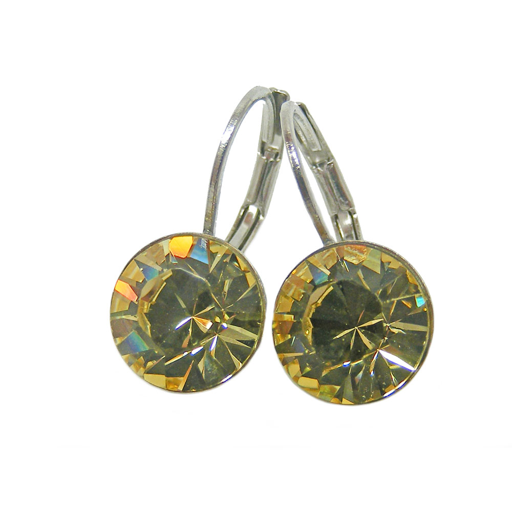 Ohrhänger Kristall 8 mm in Golden Shadow