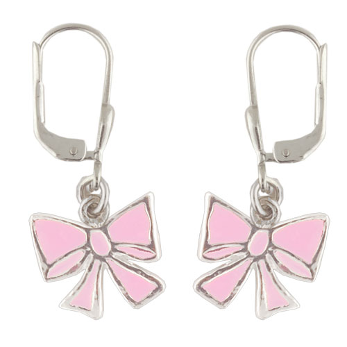 Schleife Ohrhänger rosa 925 Silber