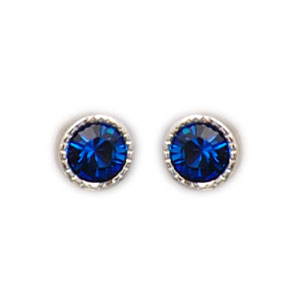 Ohrstecker Kristall 3mm in Capri Blue