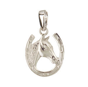 Anhänger Hufeisen mit Pferdekopf 925 Silber