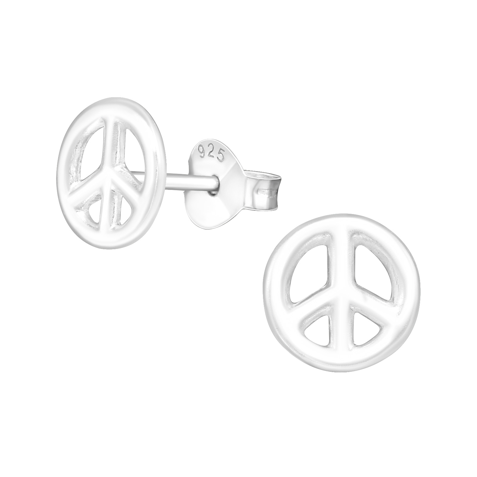 Ohrstecker Peace 925 Silber e-coated