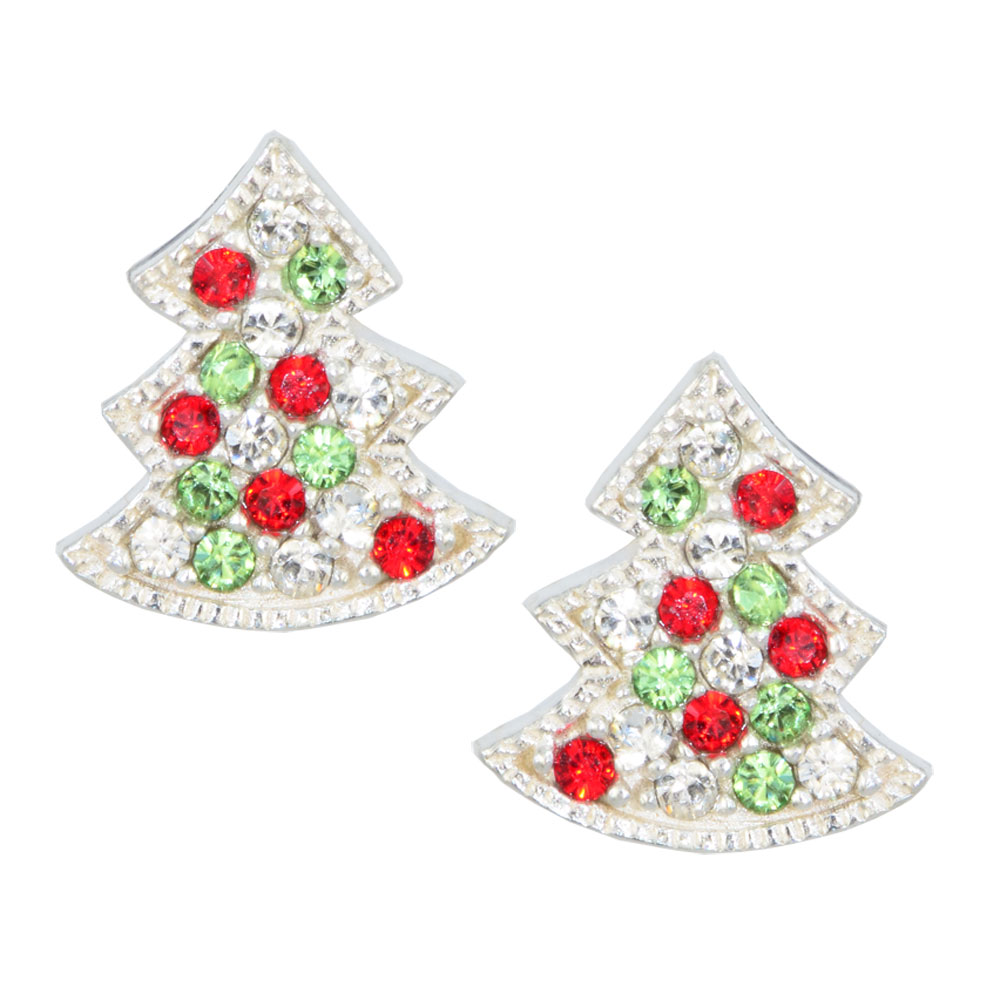 Ohrstecker Glitzertannenbaum multi 925 Silber