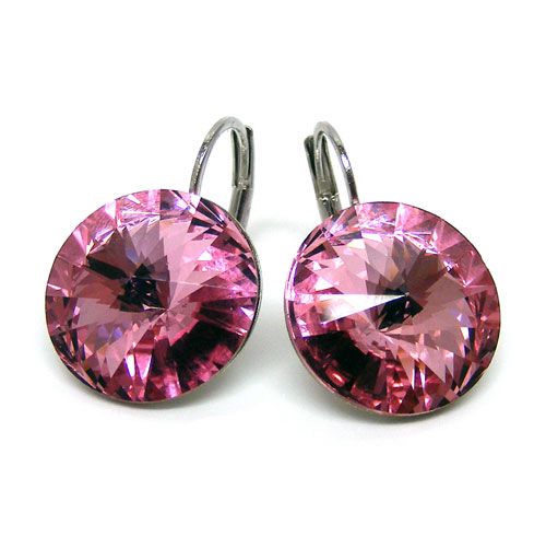 Ohrhänger Kristall 12 mm in Light Rose