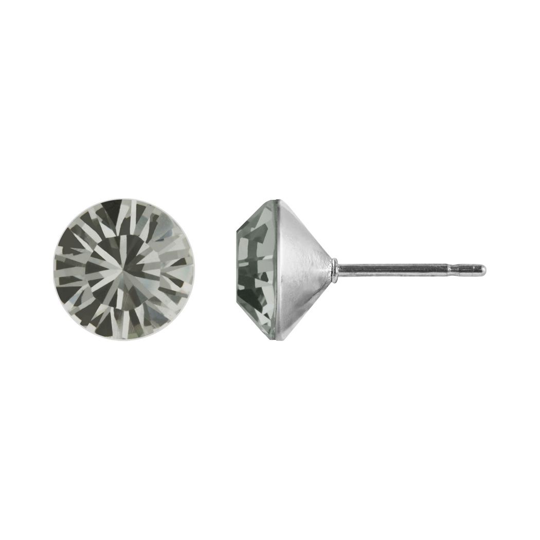 Ohrstecker Kristall 3 mm in Black Diamond 925 Silber