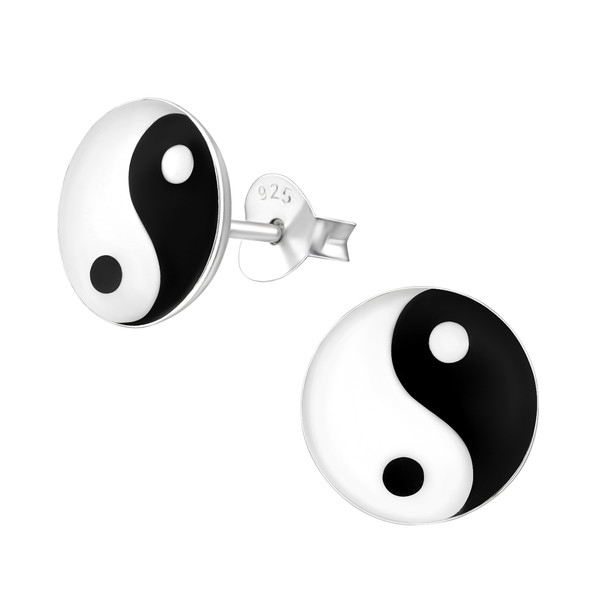 Ohrstecker Ying-Yang 8 mm 925 Silber