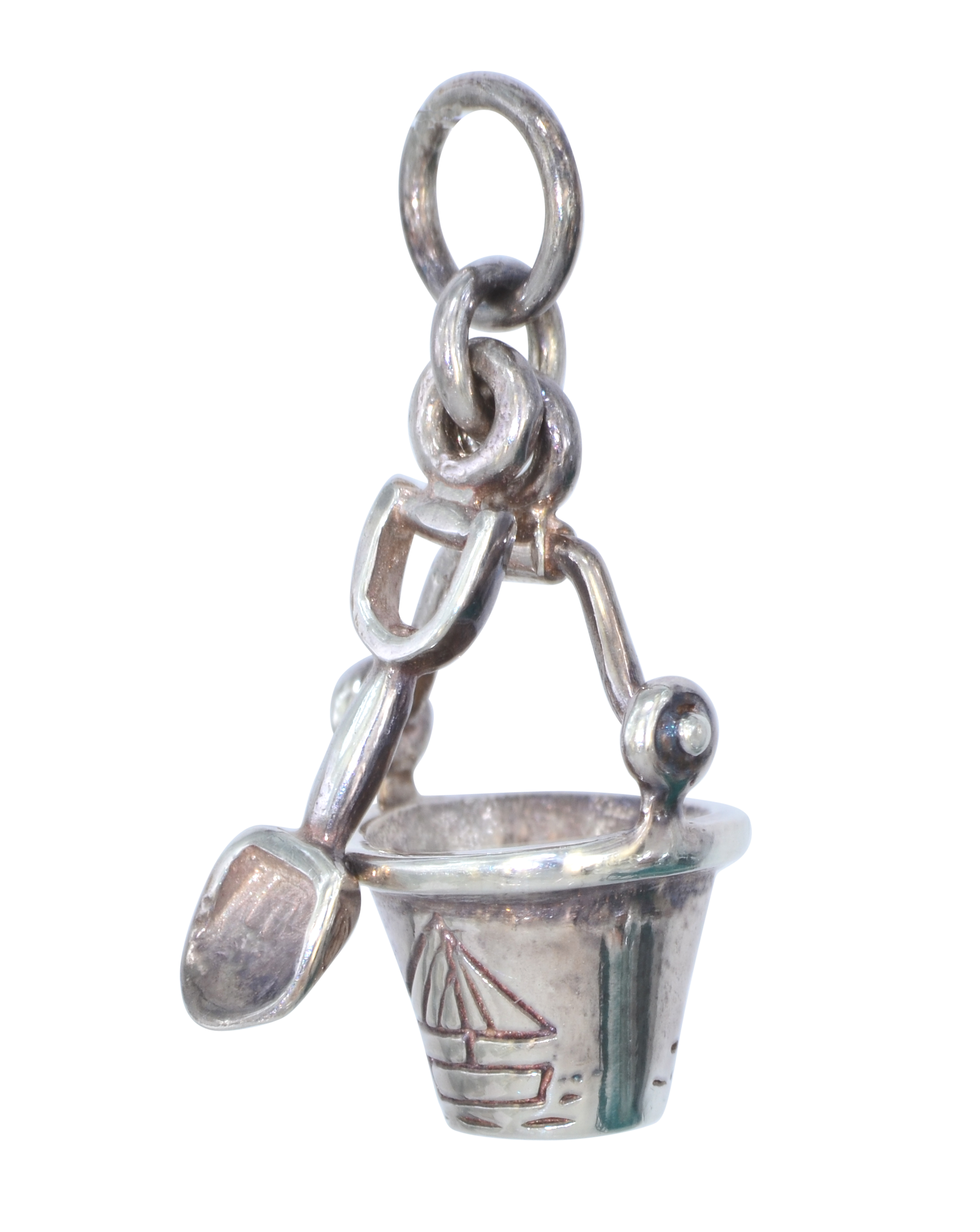 Anhänger Strandeimer mit Schaufel 925 Silber