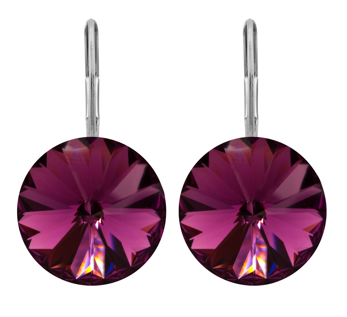 Ohrhänger Kristall 12 mm in Amethyst