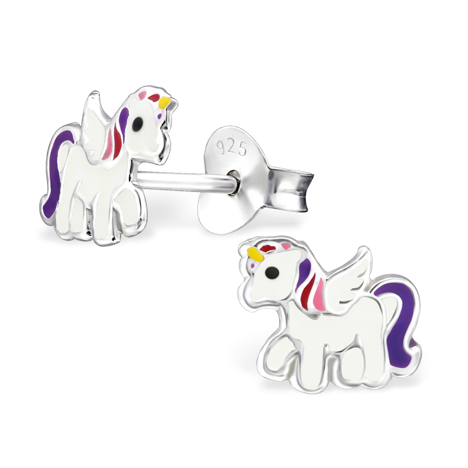 Ohrstecker Einhorn mini 925 Silber e-coated