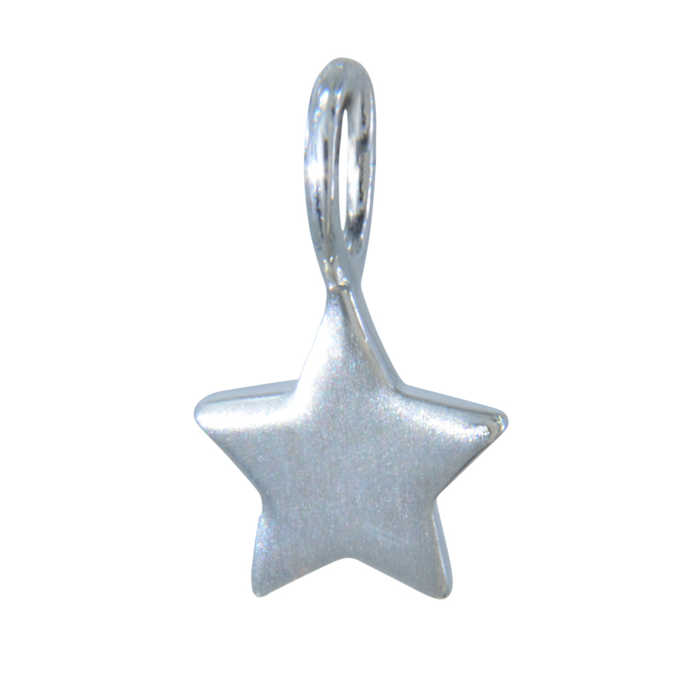 Anhänger Stern 8 mm 925 Silber matt e-coated