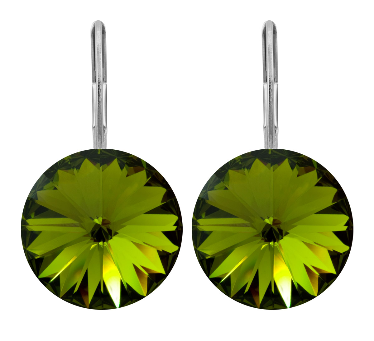 Ohrhänger Kristall 12 mm in Olivine