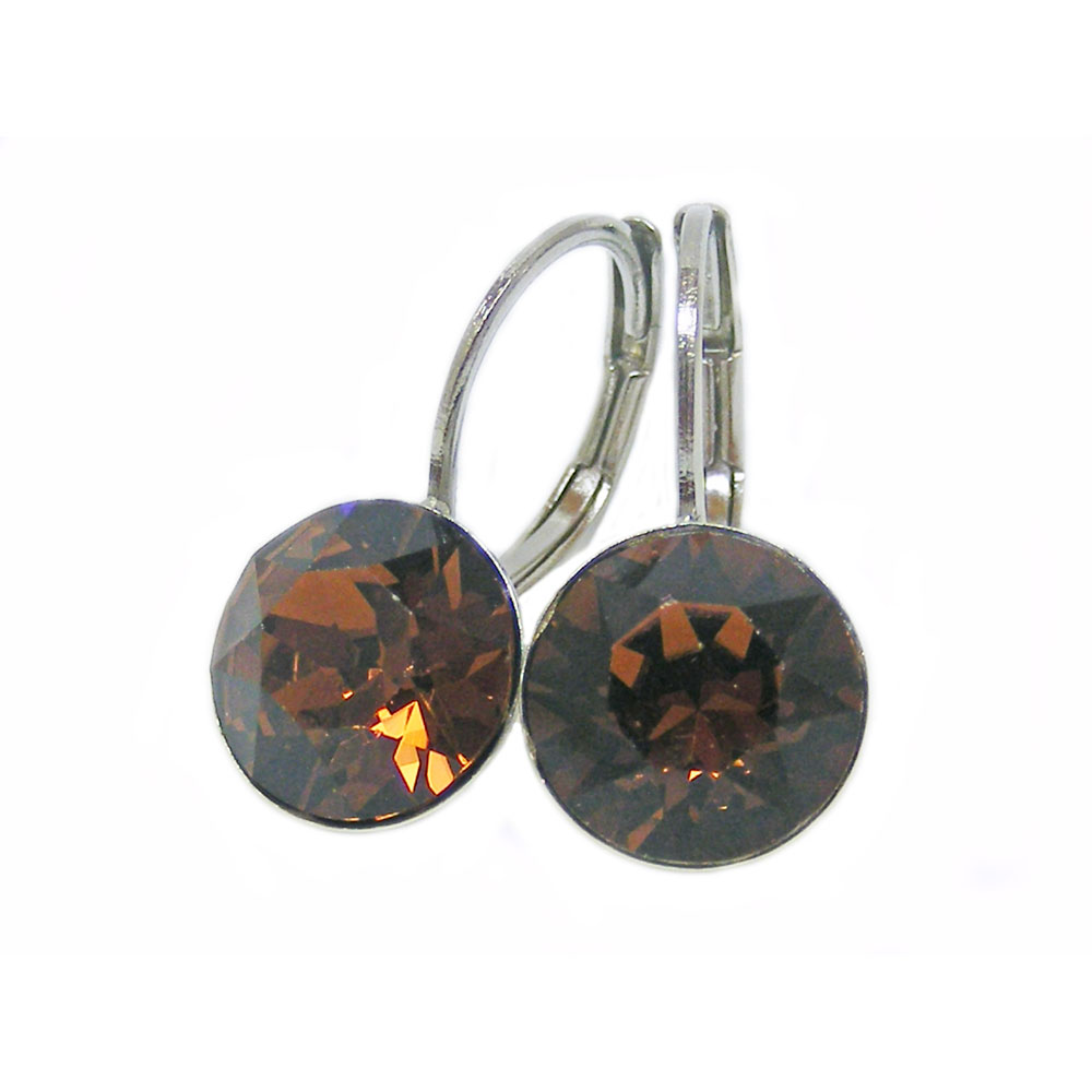 Ohrhänger Kristall 8 mm in Smoked Topaz