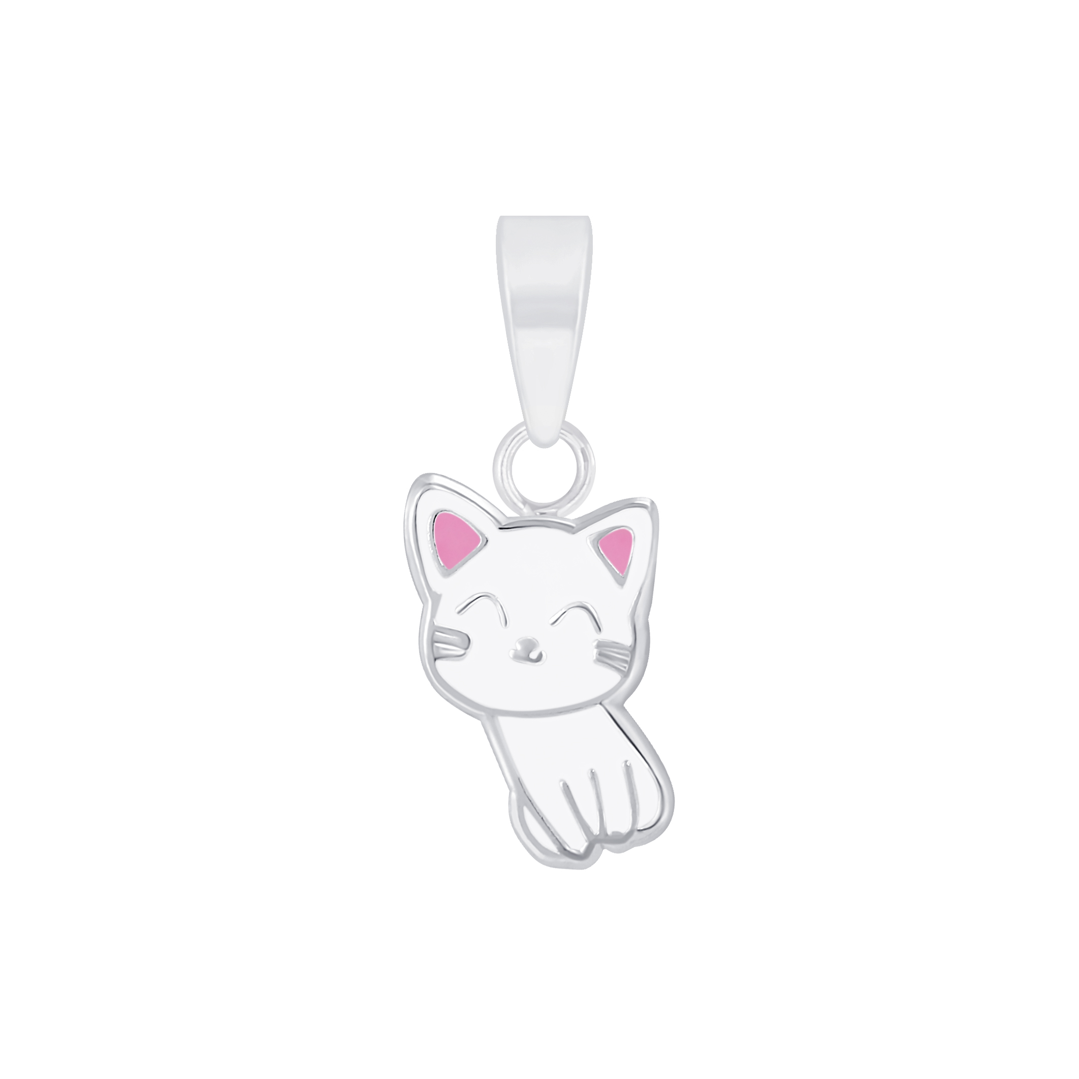 Anhänger rosa weißes Kätzchen 925 Silber