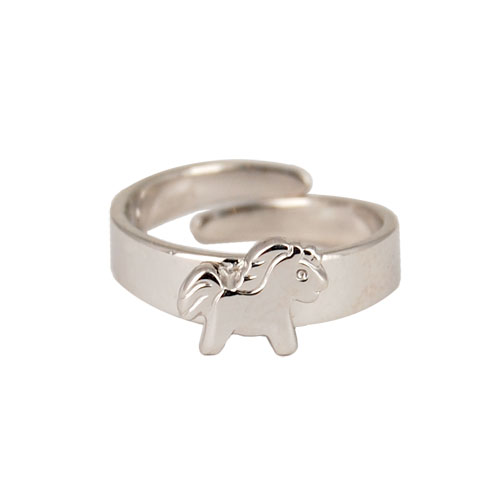 Ring Pony  925 Silber e-coated offen