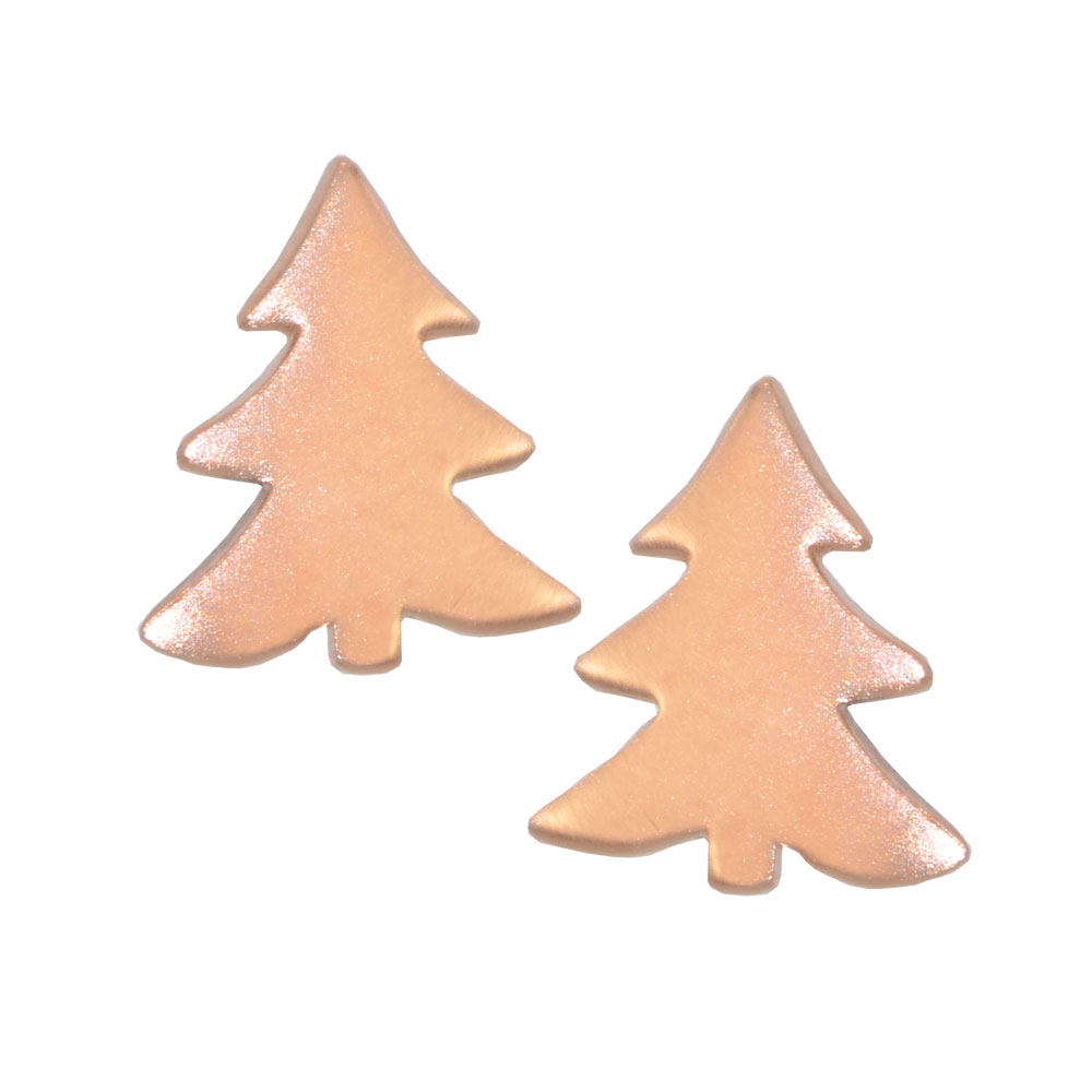 Ohrstecker mattiert rosé vergoldeter Tannenbaum 925 Silber