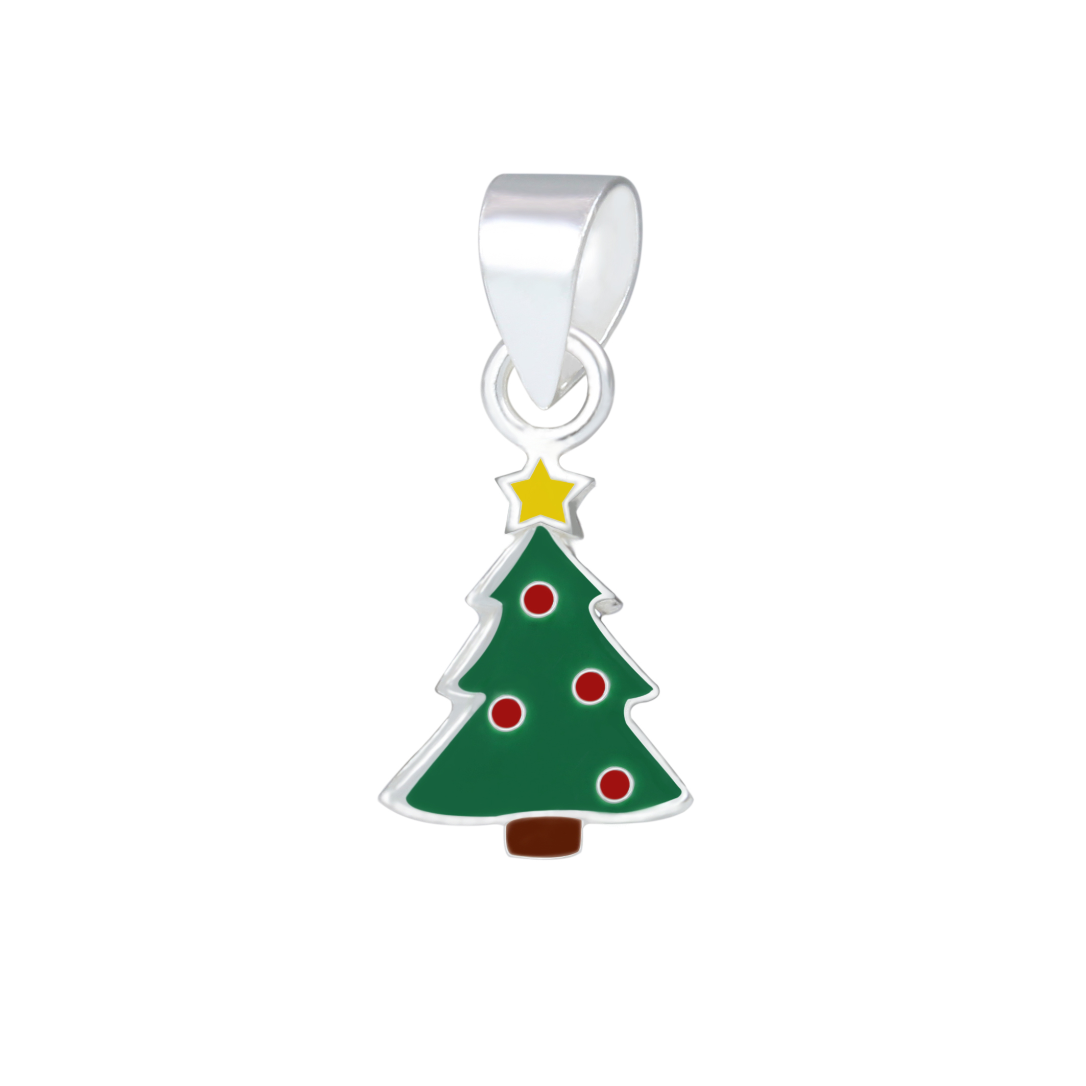 Anhänger Tannenbaum grün 925 Silber e-coated