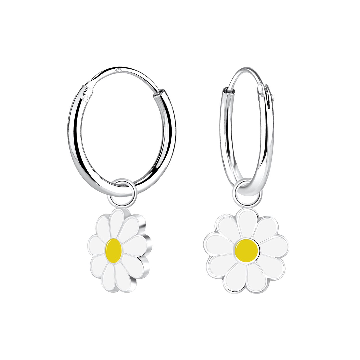 CREOLE Blüte weiß/gelb 925 Silber e-coated